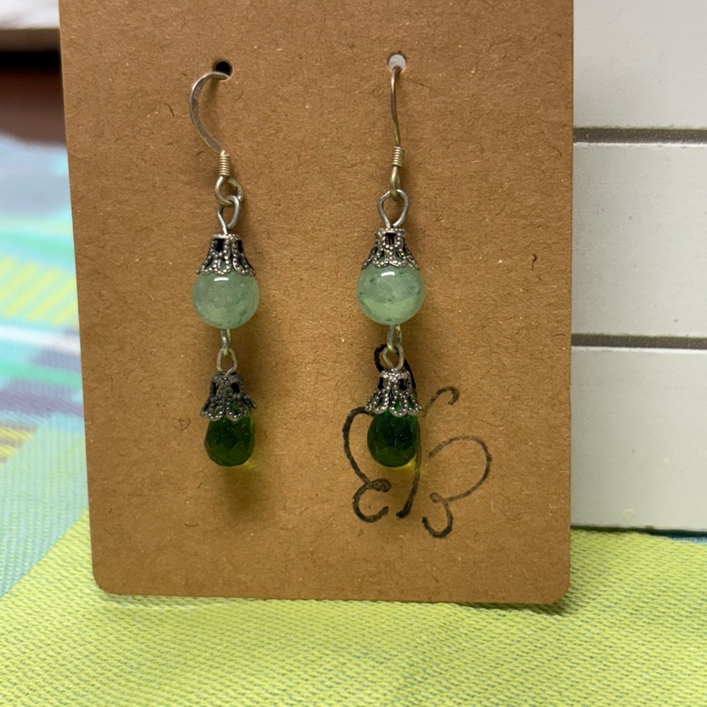 Green Drop Earrings